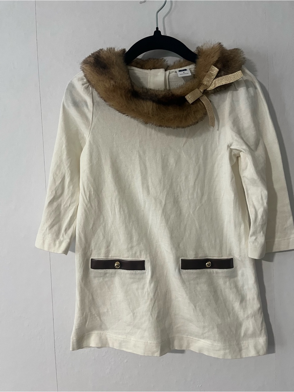 Janie and Jack Girls Cream Tunic Dress Sz 4